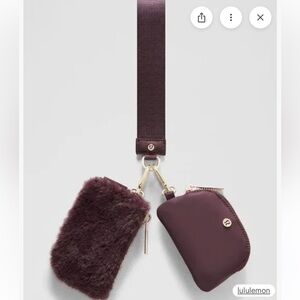Lululemon Plush Fleece Wristlet in Good night Plum and Gold Rare!!!